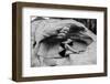 Female gymnast in desert, Overton, Nevada, USA-Pete Saloutos-Framed Photographic Print