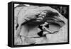 Female gymnast in desert, Overton, Nevada, USA-Pete Saloutos-Framed Stretched Canvas