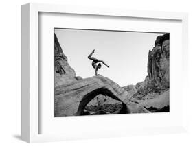 Female gymnast, Overton, Nevada, USA-Pete Saloutos-Framed Photographic Print