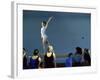 Female Gymnast Performing on a Balance Beam-null-Framed Photographic Print