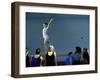 Female Gymnast Performing on a Balance Beam-null-Framed Photographic Print
