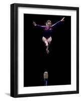 Female Gymnast Performing on the Balance Beam-null-Framed Photographic Print