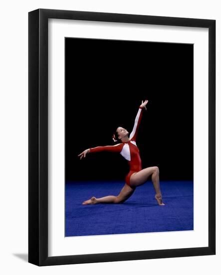 Female Gymnast Performing on the Floor Exercise-null-Framed Photographic Print