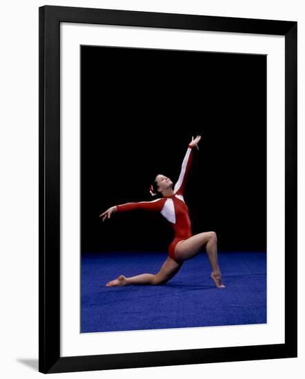 Female Gymnast Performing on the Floor Exercise-null-Framed Photographic Print