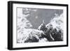 Female Gyrfalcon (Falco Rusticolus) in Snow, Myvatn, Thingeyjarsyslur, Iceland, April 2009-Bergmann-Framed Photographic Print