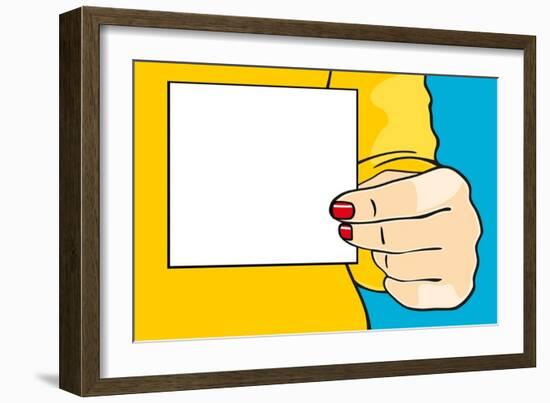 Female Hand with a Sheet of Paper-Alena Kozlova-Framed Art Print