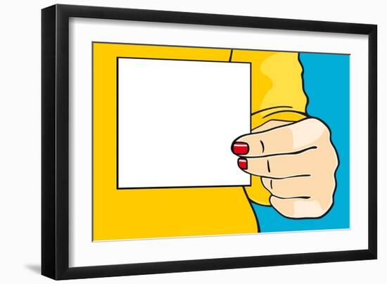 Female Hand with a Sheet of Paper-Alena Kozlova-Framed Art Print