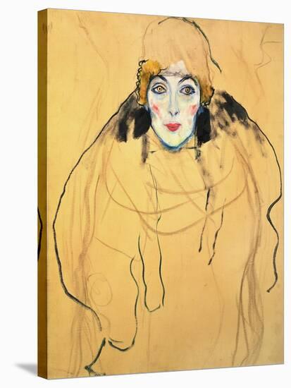 Female Head, 1917/18-Gustav Klimt-Stretched Canvas