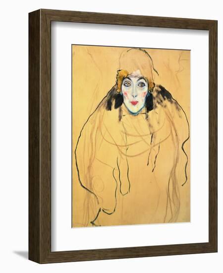 Female Head, 1917/18-Gustav Klimt-Framed Giclee Print