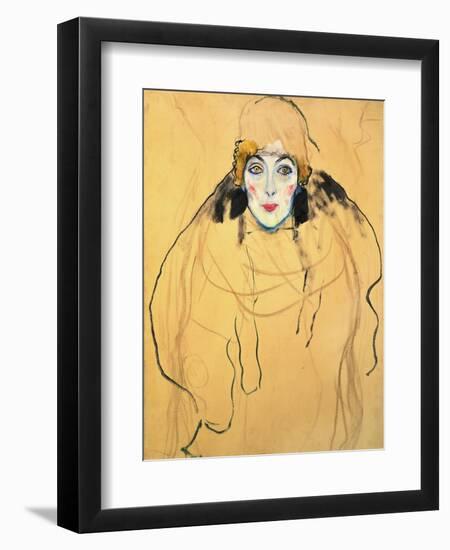 Female Head, 1917/18-Gustav Klimt-Framed Giclee Print