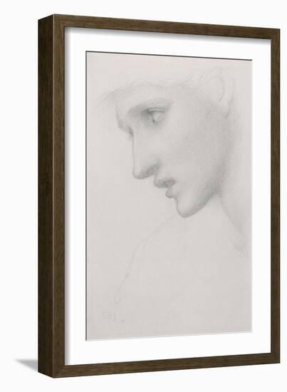 Female Head in Profile to the Left-Edward Burne-Jones-Framed Giclee Print