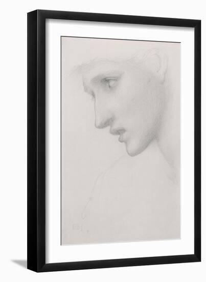 Female Head in Profile to the Left-Edward Burne-Jones-Framed Giclee Print