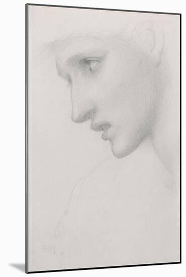 Female Head in Profile to the Left-Edward Burne-Jones-Mounted Giclee Print