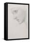 Female Head in Profile to the Left-Edward Burne-Jones-Framed Stretched Canvas