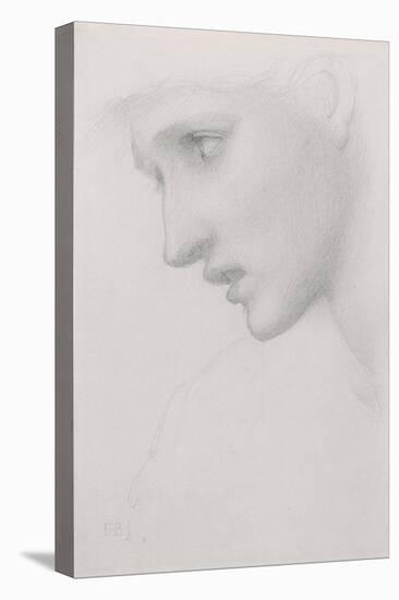 Female Head in Profile to the Left-Edward Burne-Jones-Stretched Canvas