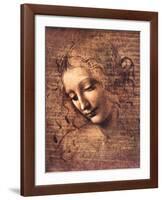 Female Head, La Scapigliata-Leonardo da Vinci-Framed Art Print