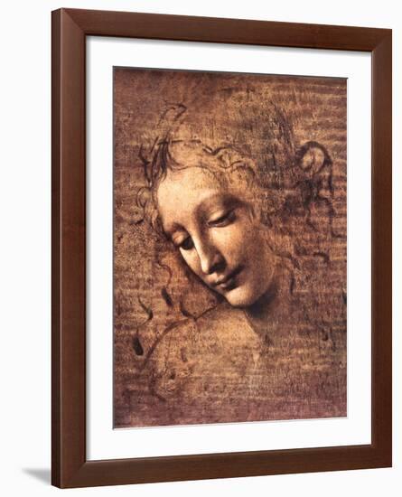 Female Head, La Scapigliata-Leonardo da Vinci-Framed Art Print