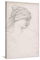 Female Head Study for 'The Wheel of Fortune', C.1870-Edward Burne-Jones-Stretched Canvas