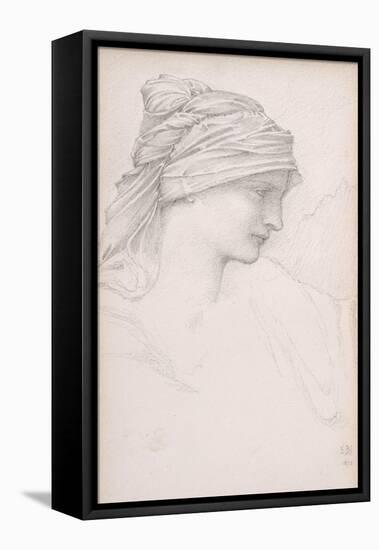 Female Head Study for 'The Wheel of Fortune', C.1870-Edward Burne-Jones-Framed Stretched Canvas