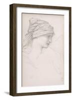 Female Head Study for 'The Wheel of Fortune', C.1870-Edward Burne-Jones-Framed Giclee Print