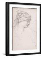 Female Head Study for 'The Wheel of Fortune', C.1870-Edward Burne-Jones-Framed Giclee Print