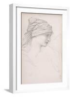 Female Head Study for 'The Wheel of Fortune', C.1870-Edward Burne-Jones-Framed Giclee Print