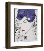 Female Head with Stamps, c. 1959-Andy Warhol-Framed Giclee Print