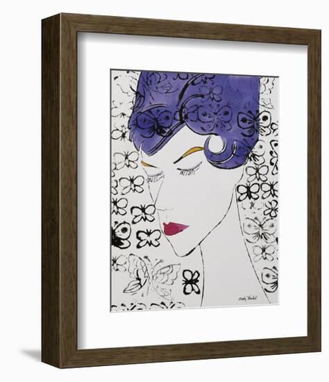 Female Head with Stamps, c. 1959-Andy Warhol-Framed Giclee Print