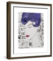 Female Head with Stamps, c. 1959-Andy Warhol-Framed Giclee Print