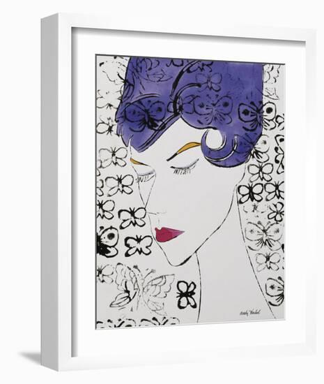 Female Head with Stamps, c. 1959-Andy Warhol-Framed Giclee Print