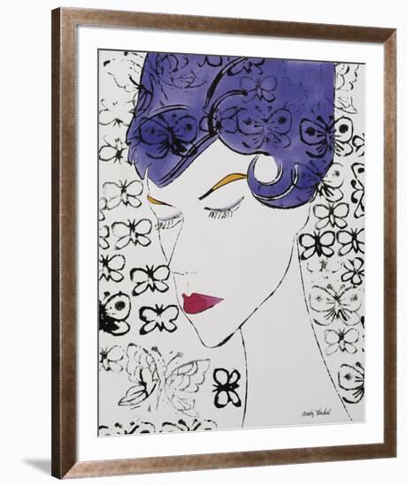 Female Head with Stamps, c. 1959-Andy Warhol-Framed Giclee Print