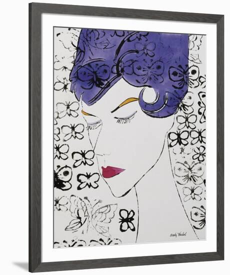 Female Head with Stamps, c. 1959-Andy Warhol-Framed Giclee Print