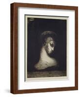 Female Head-Odilon Redon-Framed Giclee Print