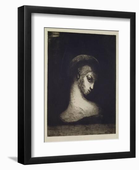 Female Head-Odilon Redon-Framed Giclee Print