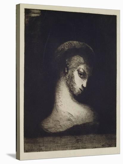 Female Head-Odilon Redon-Stretched Canvas