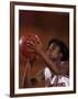 Female High Schooll Basketball Player in Action Shooting a Free Throw During a Game-null-Framed Photographic Print