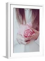 Female Holding a False Rose-Carolina Hernandez-Framed Photographic Print