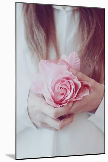 Female Holding a False Rose-Carolina Hernandez-Mounted Photographic Print