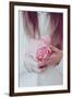 Female Holding a False Rose-Carolina Hernandez-Framed Photographic Print