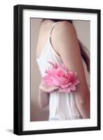 Female Holding a False Rose-Carolina Hernandez-Framed Photographic Print