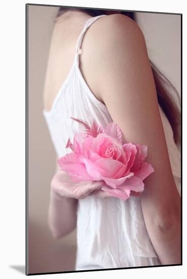 Female Holding a False Rose-Carolina Hernandez-Mounted Photographic Print