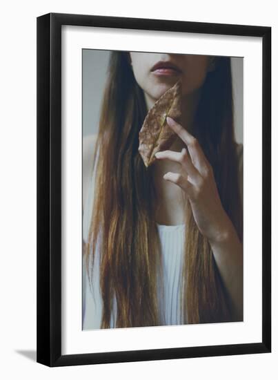 Female Holding a Leaf-Carolina Hernandez-Framed Photographic Print