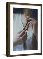 Female Holding Her Long Hair-Carolina Hernandez-Framed Photographic Print