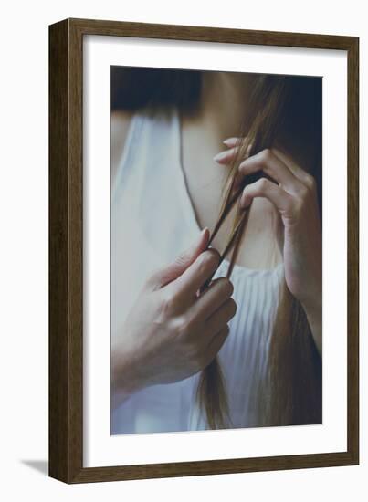 Female Holding Her Long Hair-Carolina Hernandez-Framed Photographic Print