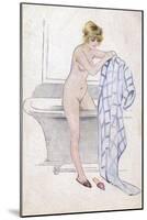 Female in Bath C1910-null-Mounted Art Print