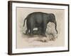 Female Indian Elephant Suckling Her Young-Victor Jean Adam-Framed Art Print