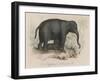 Female Indian Elephant Suckling Her Young-Victor Jean Adam-Framed Art Print