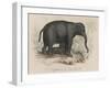 Female Indian Elephant Suckling Her Young-Victor Jean Adam-Framed Art Print