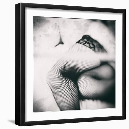 Female Legs in Stockings-Rory Garforth-Framed Photographic Print