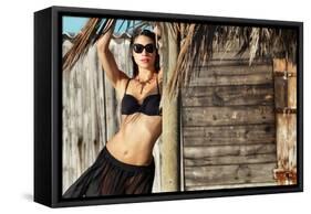 Female Model Wearing Bikini-Luis Beltran-Framed Stretched Canvas